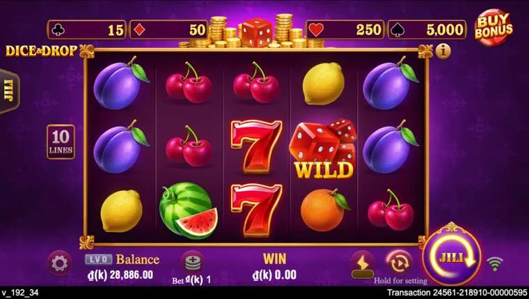 Ảnh màn hình gameplay game Dice & Drop (slot JILI) chơi tại LC79